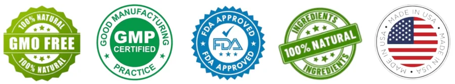 Balmorex Pro certifications: GMO free, GMP certified, FDA registered facility, 100% natural ingredients, made in USA